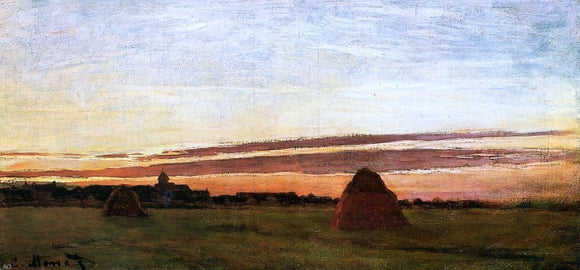  Claude Oscar Monet Grainstacks at Chailly at Sunrise - Canvas Art Print