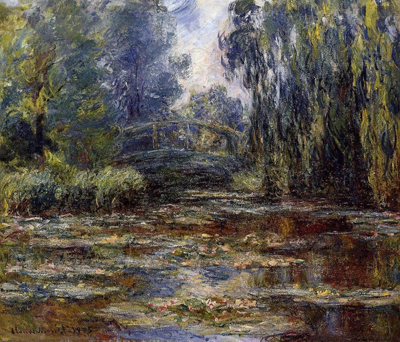  Claude Oscar Monet A Water-Lily Pond and Bridge - Canvas Art Print