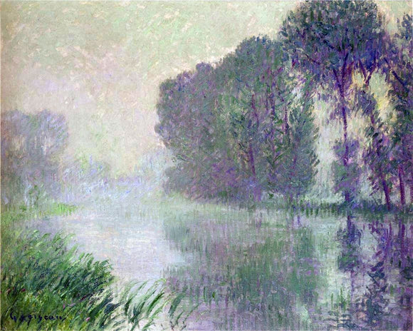  Gustave Loiseau By the Eure River - Afternoon, fog effect - Canvas Art Print