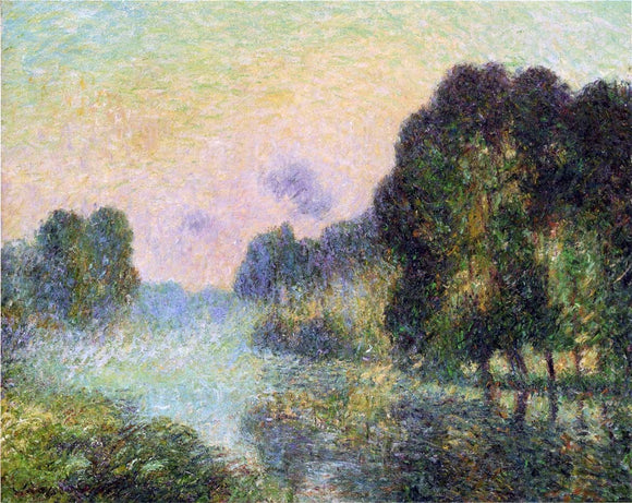  Gustave Loiseau By the Eure River - Fog Effect - Canvas Art Print