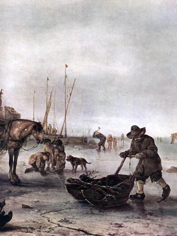  Isaac Van Ostade Winter Landscape (detail) - Canvas Art Print