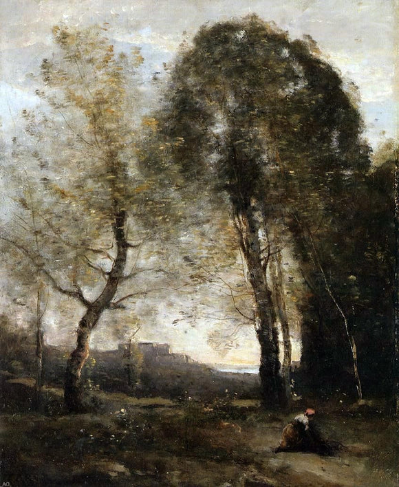  Jean-Baptiste-Camille Corot Souvenir of Italy - Canvas Art Print