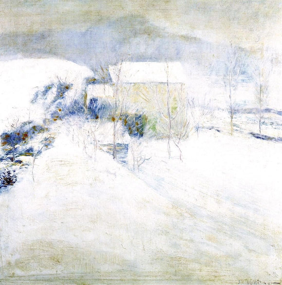  John Twachtman Snow Scene at Utica - Canvas Art Print