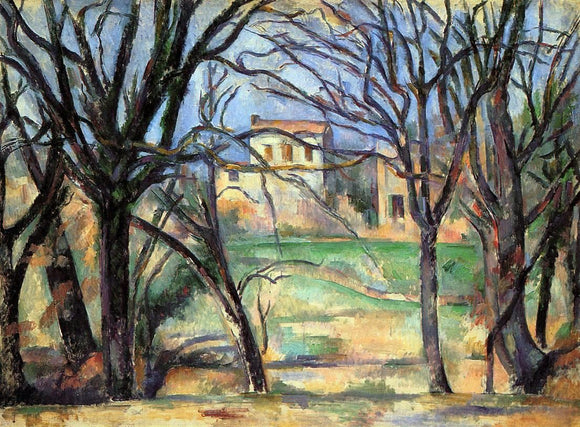  Paul Cezanne Trees and Houses - Canvas Art Print
