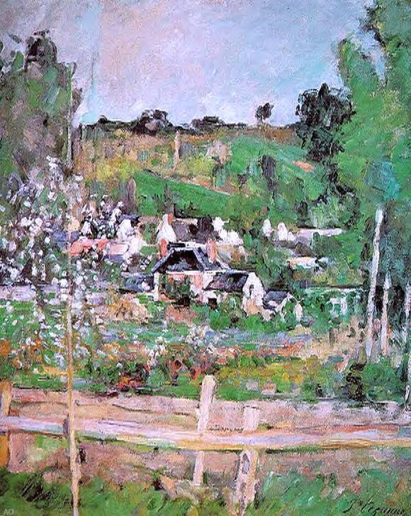 Paul Cezanne View of Auvers-sur-Oise (also known as The Fence) - Canvas Art Print
