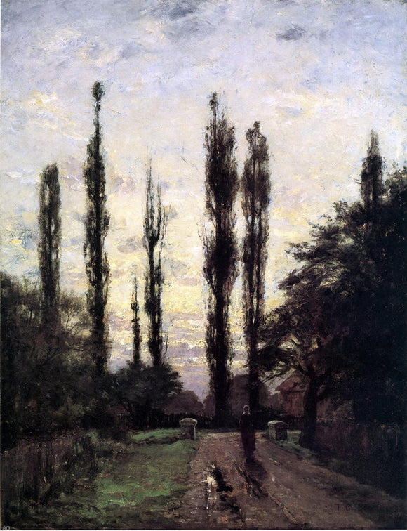  Theodore Clement Steele Evening, Poplars - Canvas Art Print