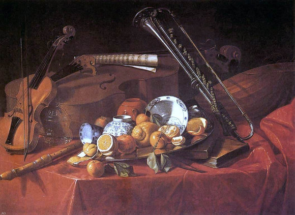  Cristoforo Munari Still-Life with Musical Instruments - Canvas Art Print