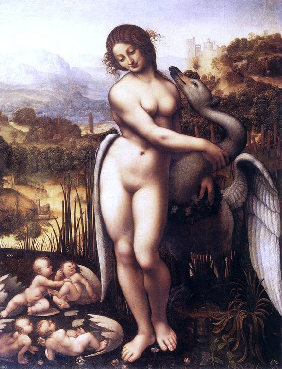  Leonardo Da Vinci Leda and the Swan - Canvas Art Print