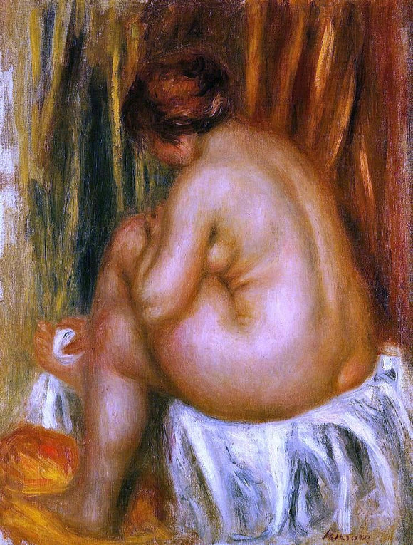  Pierre Auguste Renoir After Bathing (nude study) - Canvas Art Print