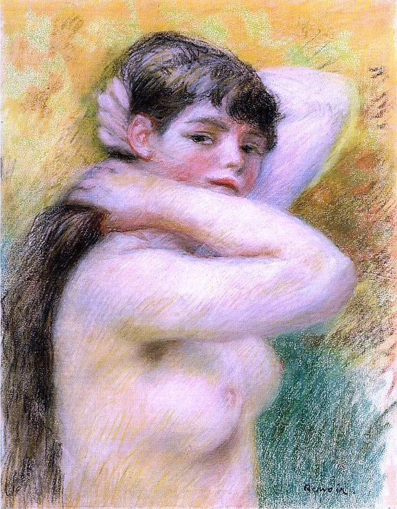  Pierre Auguste Renoir Nude Arranging Her Hair - Canvas Art Print