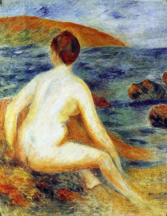  Pierre Auguste Renoir Nude Bather Seated by the Sea - Canvas Art Print