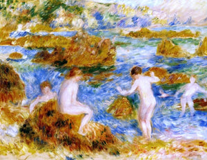  Pierre Auguste Renoir Nude Boys on the Rocks at Guernsey - Canvas Art Print