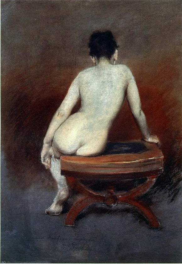  William Merritt Chase Back of a Nude - Canvas Art Print