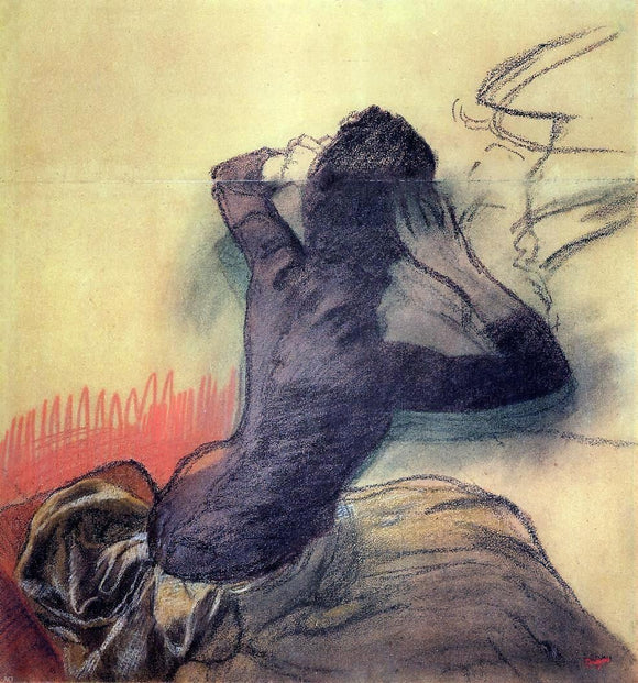  Edgar Degas Seated Woman Adjusting Her Hair - Canvas Art Print