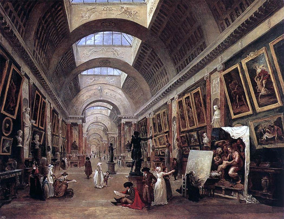  Hubert Robert Design for the Grande Galerie in the Louvre - Canvas Art Print