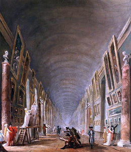  Hubert Robert The Grande Galerie (detail) - Canvas Art Print