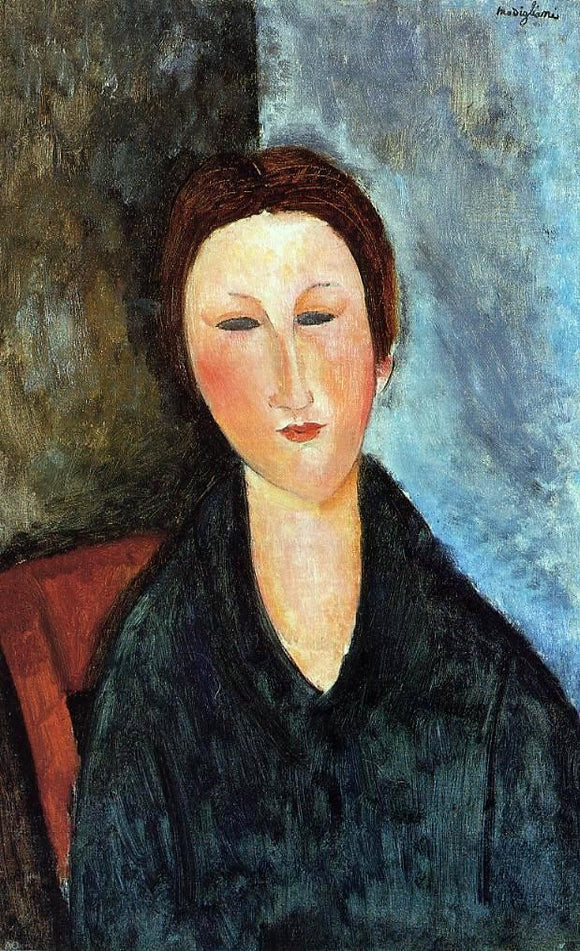  Amedeo Modigliani Bust of a Young Woman (also known as Mademoiselle Marthe) - Canvas Art Print