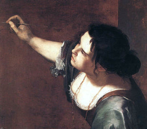  Artemisia Gentileschi Self-Portrait as the Allegory of Painting (detail) - Canvas Art Print