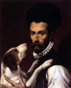  Bartolomeo Passerotti Portrait of a Man with a Dog - Canvas Art Print