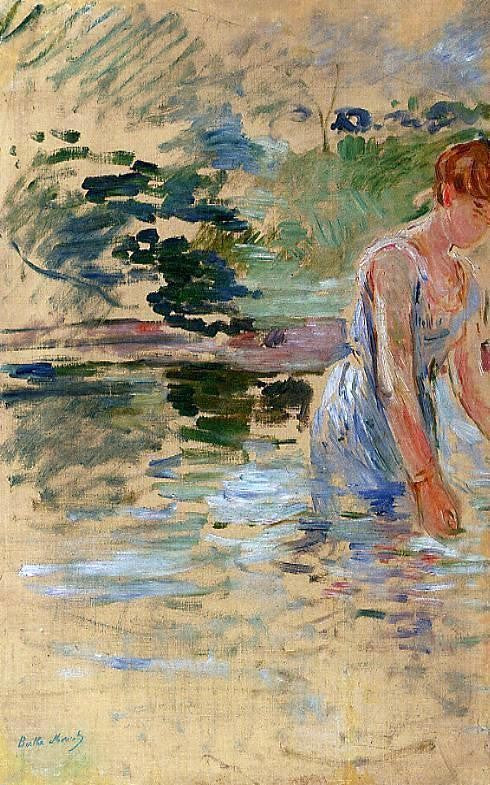  Berthe Morisot The Bath at Mesnil - Canvas Art Print