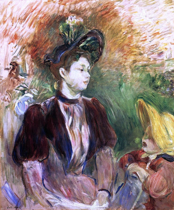  Berthe Morisot Young Woman and Child, Avenue du Bois - Canvas Art Print