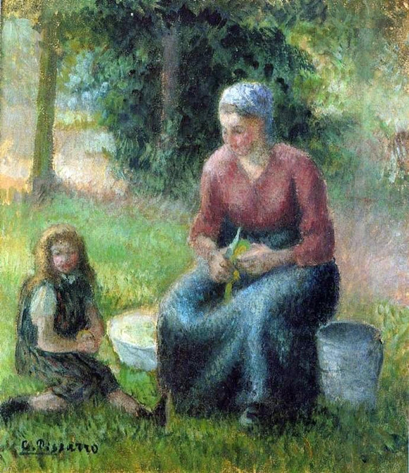  Camille Pissarro Peasant Woman and Her Daughter, Eragny - Canvas Art Print