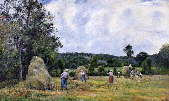  Camille Pissarro The Harvest at Montfoucault - Canvas Art Print