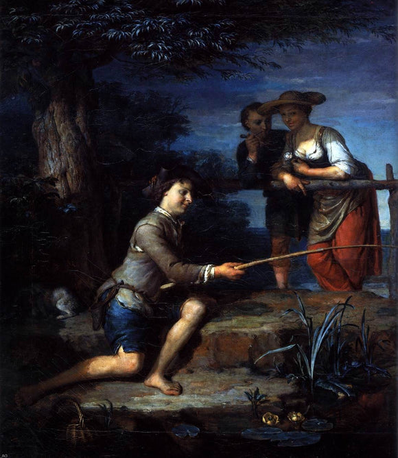  Carel De Moor Angler (detail) - Canvas Art Print