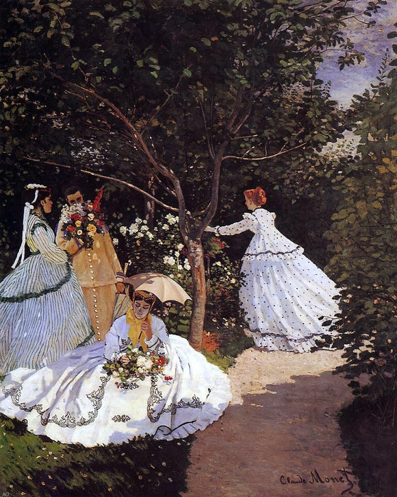  Claude Oscar Monet Women in the Garden - Canvas Art Print