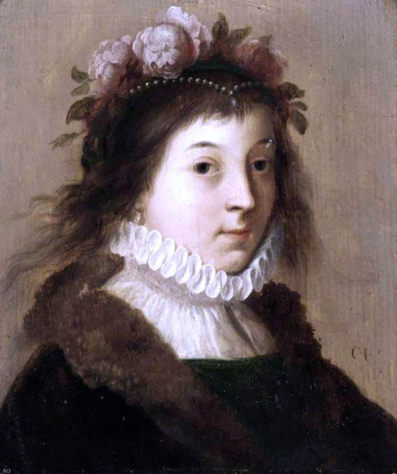  Cornelis Van Poelenburgh Portrait of a Young Girl as Flora - Canvas Art Print