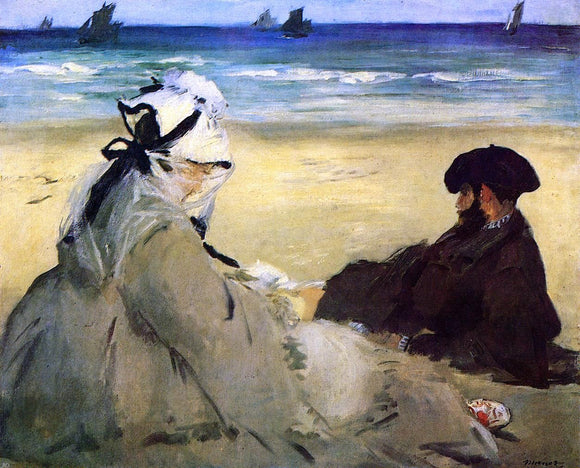  Edouard Manet On the Beach - Canvas Art Print