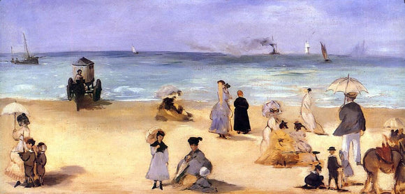  Edouard Manet On the Beach at Boulogne - Canvas Art Print
