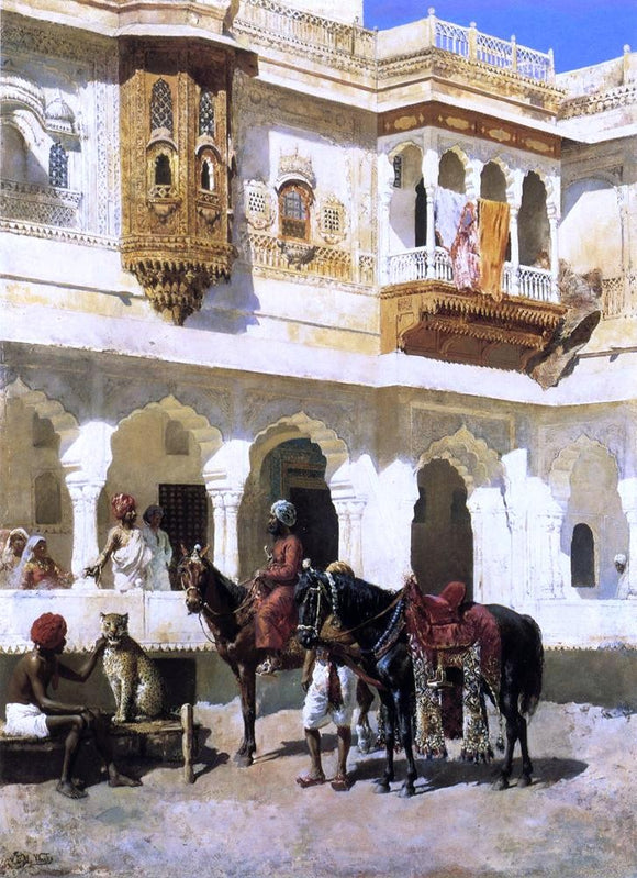  Edwin Lord Weeks Leaving for the Hunt - Canvas Art Print