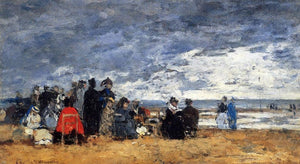  Eugene-Louis Boudin Beach Scene - Canvas Art Print