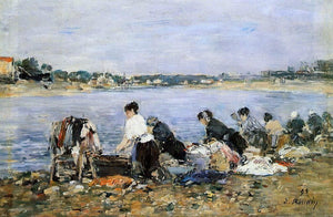  Eugene-Louis Boudin Laundresses - Canvas Art Print