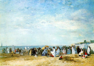  Eugene-Louis Boudin The Beach - Canvas Art Print