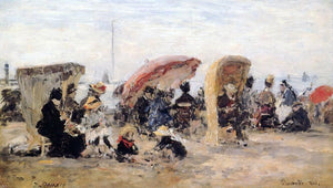  Eugene-Louis Boudin Trouville Beach Scene - Canvas Art Print