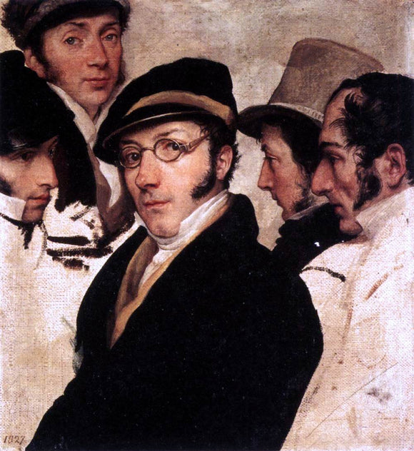  Francesco Hayez Self-Portrait in a Group of Friends - Canvas Art Print