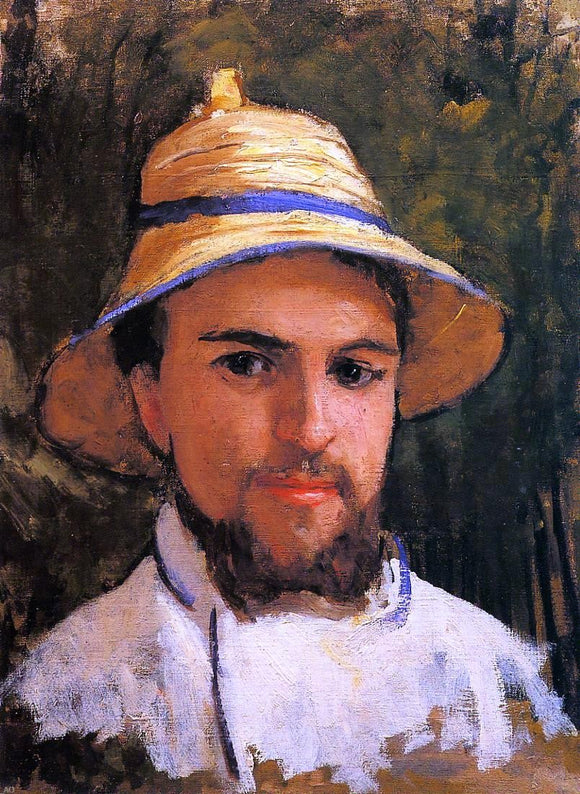  Gustave Caillebotte Self Portrait (fragment) (also known as Self Portrait Wearing a Summer Hat) - Canvas Art Print