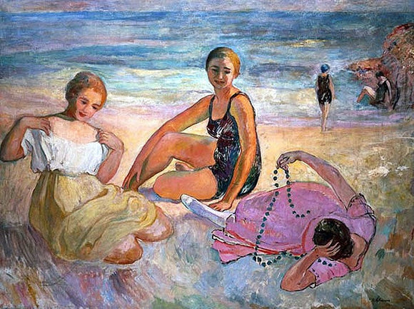  Henri Lebasque On the Beach - Canvas Art Print