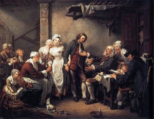 Jean Baptiste Greuze L'Accordee de Village - Canvas Art Print