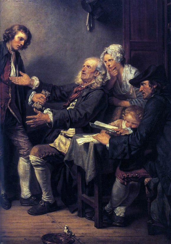  Jean Baptiste Greuze L'Accordee de Village (detail) - Canvas Art Print