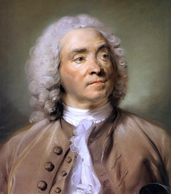  Jean-Baptiste Perronneau Portrait of Gabriel Huquier (detail) - Canvas Art Print