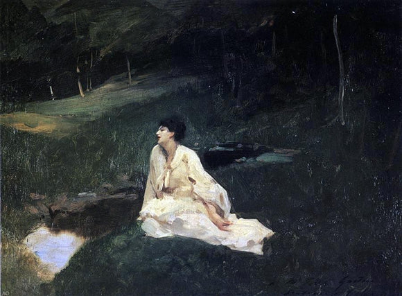  John Singer Sargent Judith Gautier (also known as By the River or Resting by a Spring) - Canvas Art Print