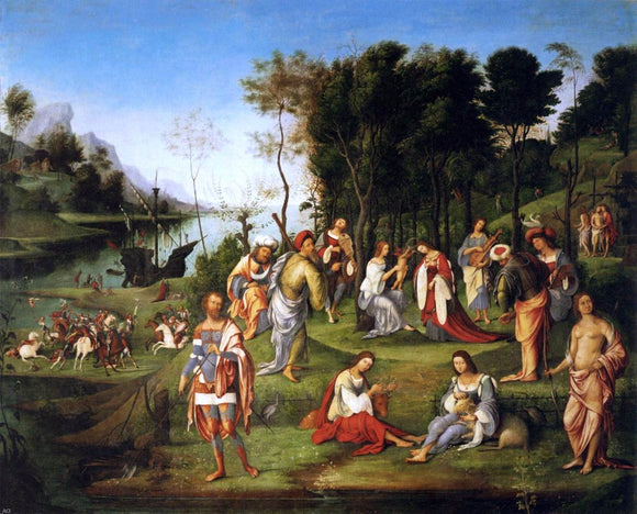  The Elder Lorenzo Costa Court of Isabella d'Este - Canvas Art Print