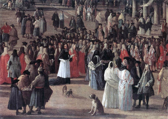  Luca Carlevaris The Reception of Cardinal Cesar d'Estrees (detail) - Canvas Art Print