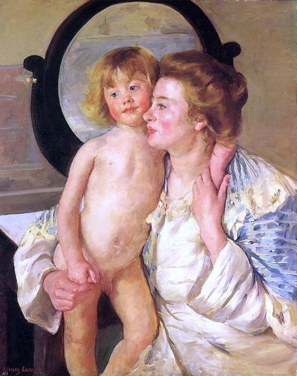  Mary Cassatt Mother and Child (also known as The Oval Mirror) - Canvas Art Print