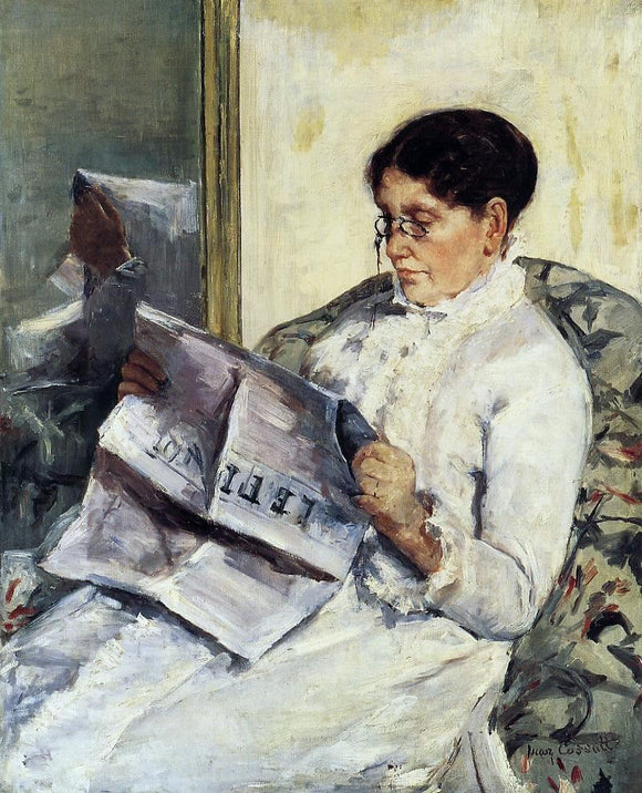  Mary Cassatt Portrait of a Lady (also known as Reading 'Le Figaro') - Canvas Art Print