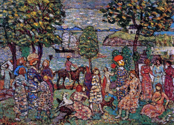 Maurice Prendergast Fantasy (also known as Landscape with Figures) - Canvas Art Print