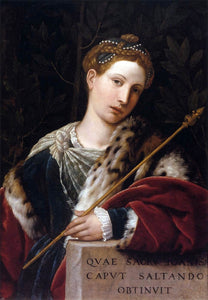  Moretto Da Brescia Portrait of Tullia d'Aragona as Salome - Canvas Art Print
